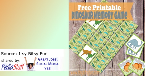 FREE Printable Dinosaur Memory Game For Kids