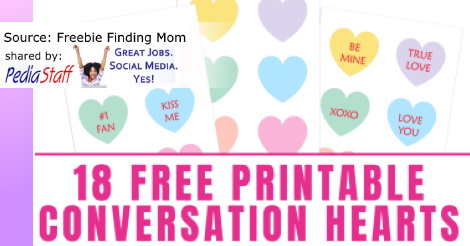 18 Free, Printable Conversation Hearts - PediaStaff